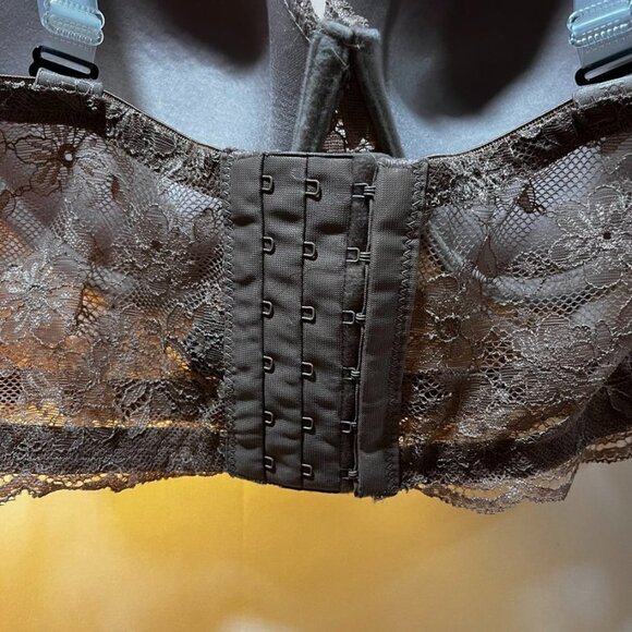 Daisy Fuentes Lace Longline Balconette Bra Strapless Push-Up Mocha 40D - Picture 15 of 16